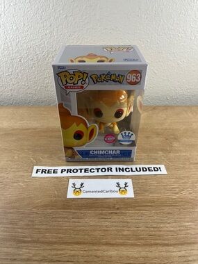 Chimchar Flocked Funko Pop #963 Pokemon Funko Shop Exclusive Vaulted NEAR MINT